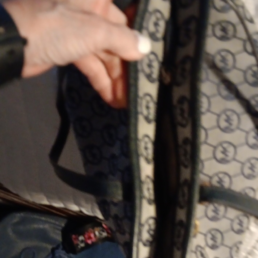 Michael Kors Navy and Cream Monogram Handbag - Picture 7 of 10